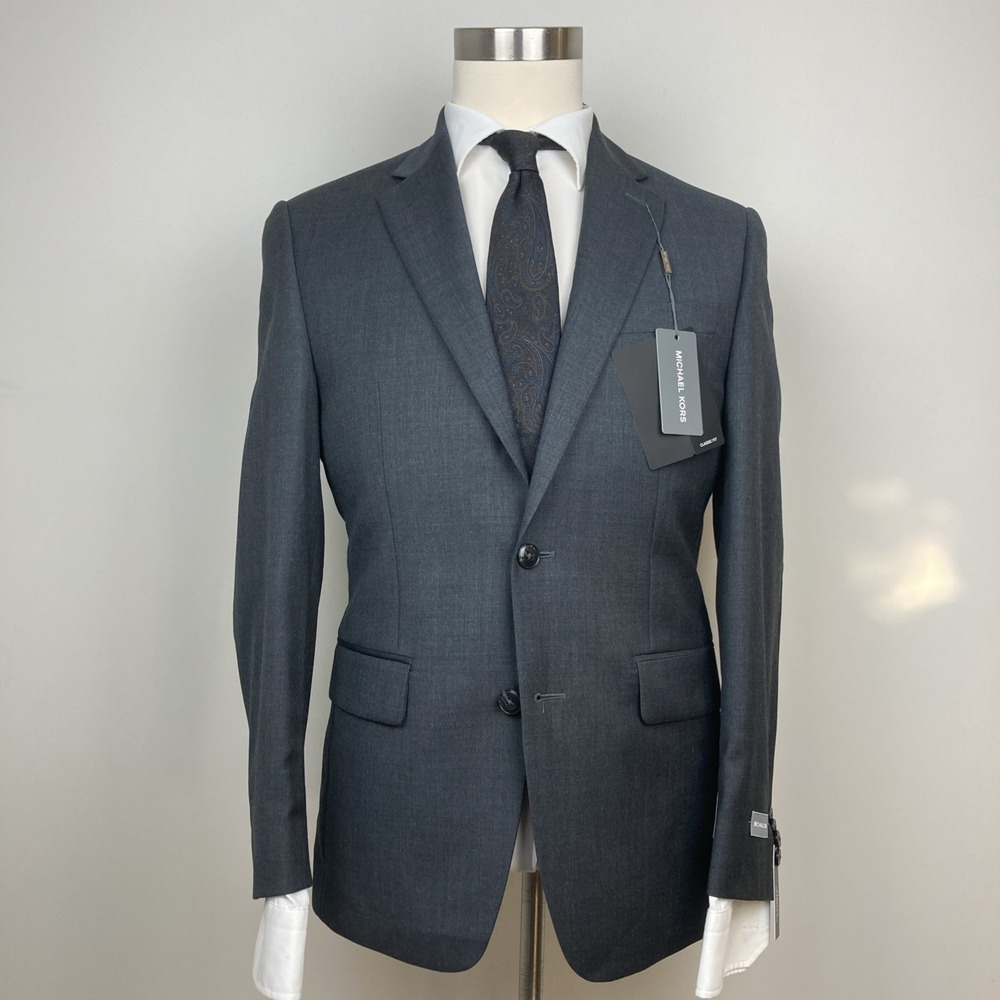 Michael Kors Mens‎ Classic fit Suit Jacket Blazer 36R Grey